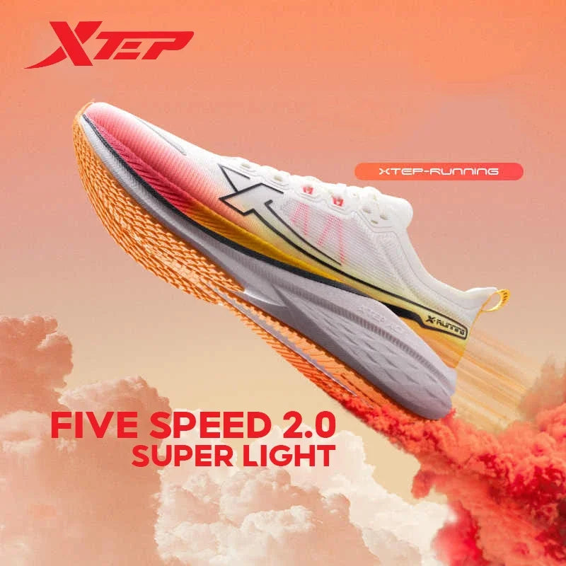 Xtep Five Speed 2.0 Running Shoes For Men  2024 Autumn Comfortable Sports Shoes Jogging Cushioning Sneakers 876319110001.