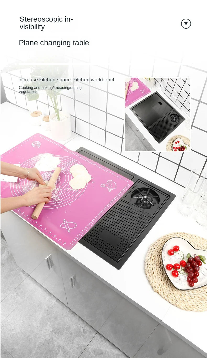 55 cm x 45 cm Küchenspüle Nano 304 Edelstahl Gemüsewaschbecken Einzelwaschbecken Waschbecken Waschbecken Verstellbarer Klapphahn