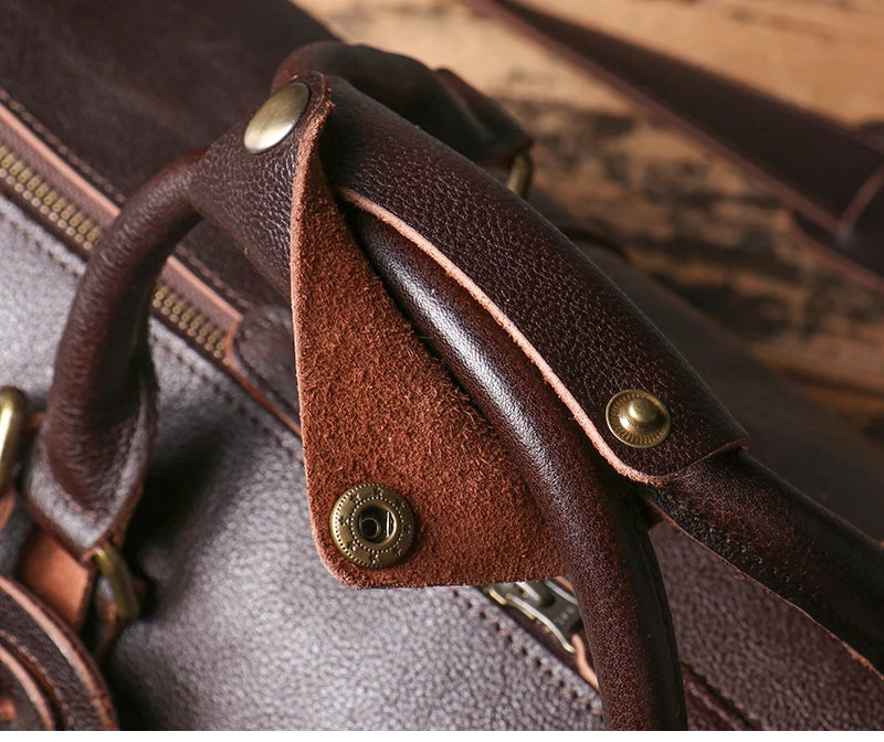Vintage Herren Reisetasche klassische Business Umhängetasche Kopfs chicht Rindsleder Weekender Sporttasche Leder handtasche für Ehemann Geschenk.