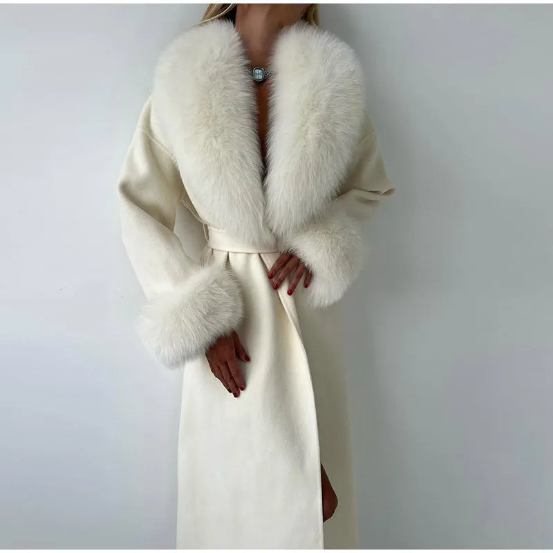 Lässiger, einfarbiger Wollmantel mit Schalkragen, modischer, lässiger, einreihiger Tasche, lockere Oberbekleidung, 2025, neue Highstreet-Jacke