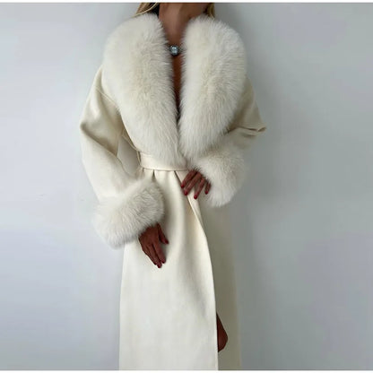 Lässiger, einfarbiger Wollmantel mit Schalkragen, modischer, lässiger, einreihiger Tasche, lockere Oberbekleidung, 2025, neue Highstreet-Jacke