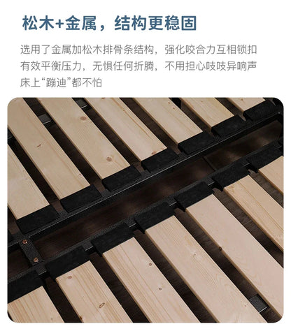 120 x 200 cm, blaues King-Size-Einzelbett, Doppelrahmen, luxuriös, 150 x 200 Heimpadder, Kinderbett, Kopfteil, zum Spielen auf einer Rutsche, Schlafzimmermöbel