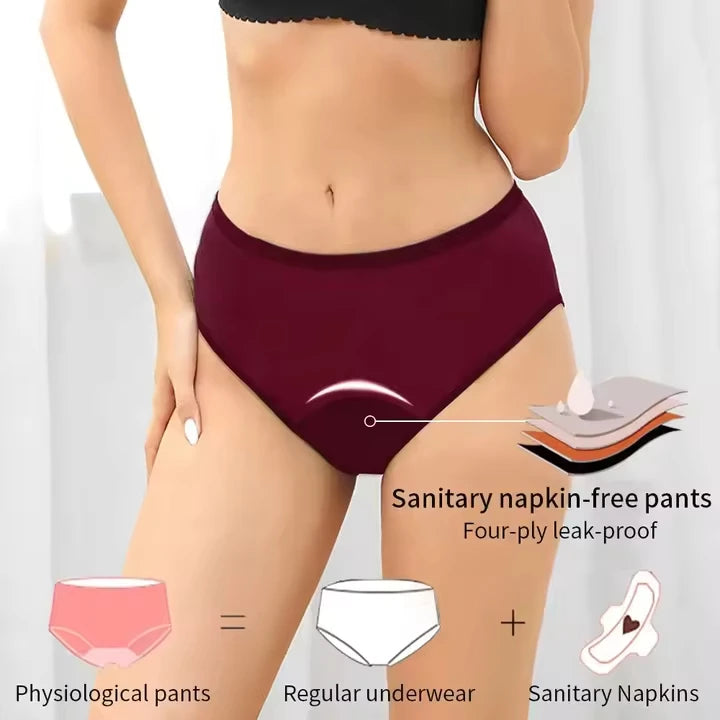 Leakproof Mid-Rise Breathable Women Menstural Period Panties Incontinence Underwear Super Absorption Briefs Female Dropshipping.