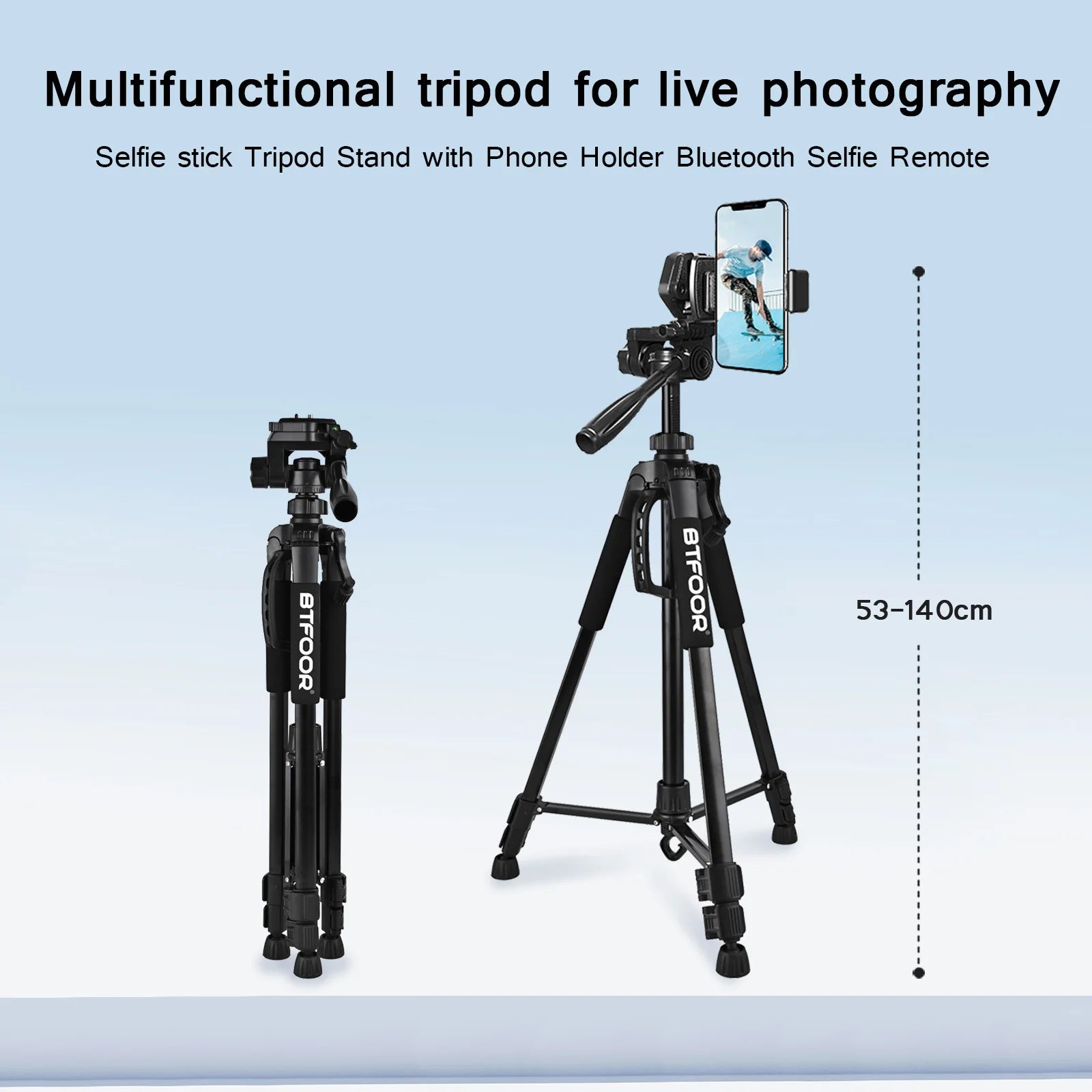 Phone Travel Self Tripod  Aluminum Tall 55” 140CM Stand With Quick Plates Mount Pan Head For Canon Nikon DSLR SLR Digital Camera.