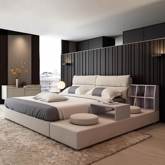 Ästhetik Minimalistisches Bett Nordisches Design Modisches High-End-modernes Bett Bequeme leichte Luxusqualität Cama De Casal-Möbel