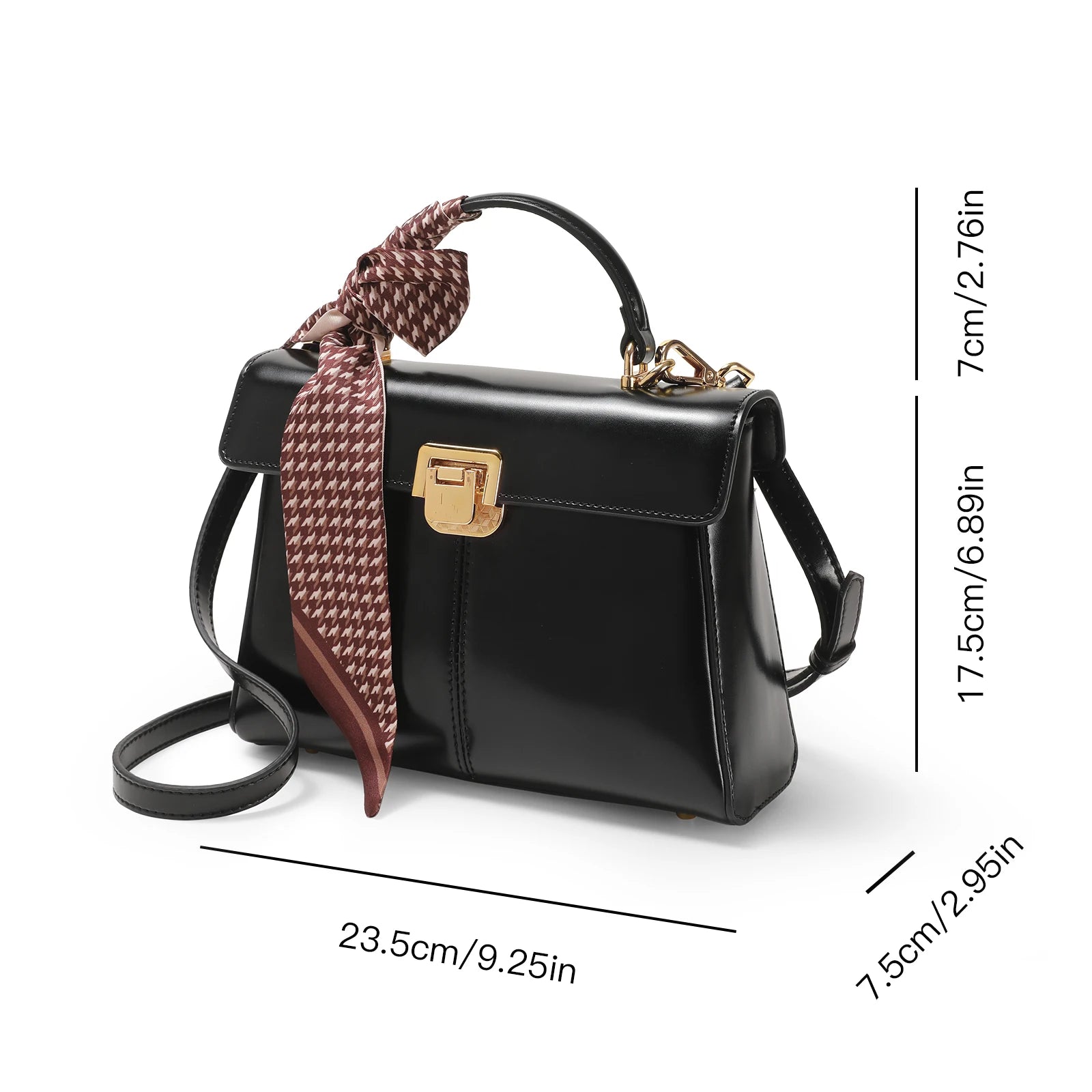 ITAMOOD Genuine Leather Women's Bag Luxury Branded Women's Handbag Fashionable and Versatile Crossbody Bag With Scarf Decor.