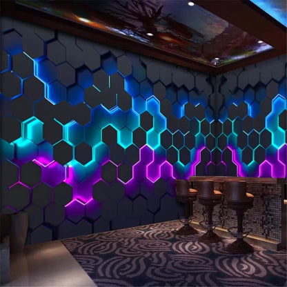 Benutzerdefinierte papel de parede 3d hintergrund Geometrische figur beule tapete friseur büro rezeption wand papier heimwerker