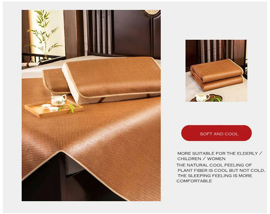 WASART Summer bamboo rattan mattress adult baby cool sleeping mat kit 90/150 single double bed foldable sheet bed protection pad.