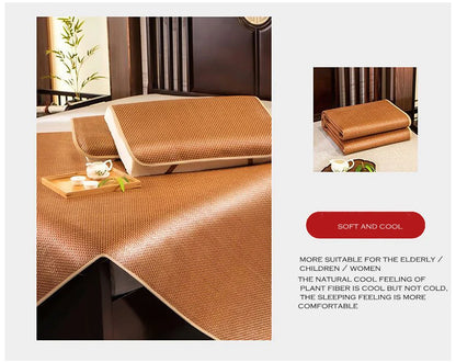 WASART Summer bamboo rattan mattress adult baby cool sleeping mat kit 90/150 single double bed foldable sheet bed protection pad.