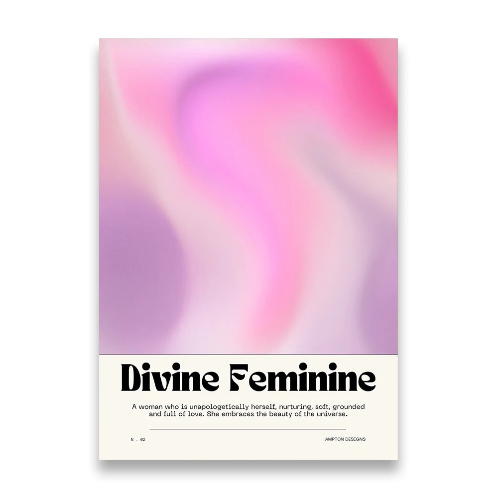 Pink Gradient Aura Spiritual Affirmation Wall Art Canvas Painting Nordic Posters And Prints Wall Pictures For Living Room Decor.