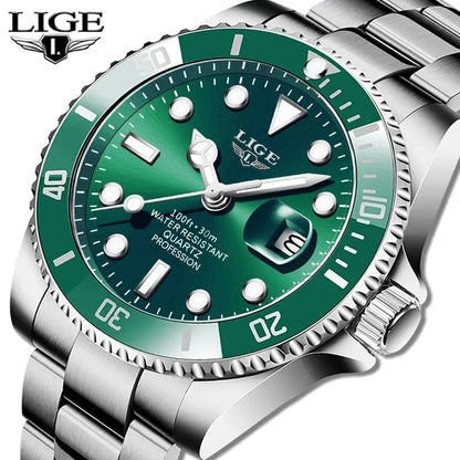 LIGE Top Brand Luxury Fashion Diver Watch Men 30ATM Waterproof Date Clock Sport Watches Mens Quartz Wristwatch Relogio Masculino.