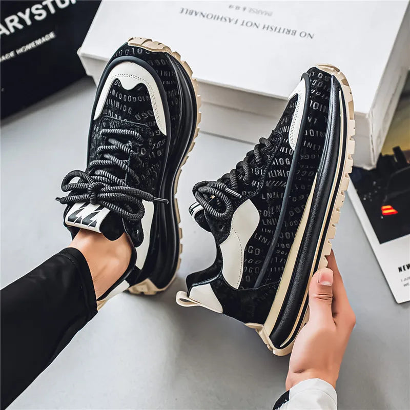 Thick Sole Men Chunky Sneakers Outdoor Wear-resistant Male Trends 2025 New Mens Casual Shoes Fashion Comfort Anti Slip Vulcanize