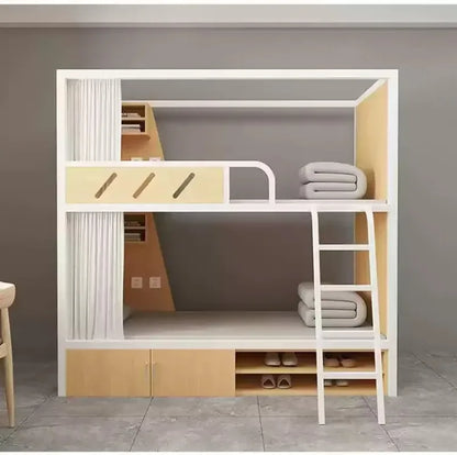 Obere und untere Etagenbetten, Schulwohnheim, Apartmentbett, Jugend, Hostel, Raumkapsel, All-Inclusive-Bett, Stahl, Holz, kombiniert, Mutter