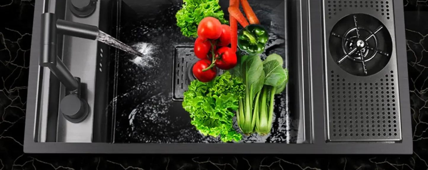 55 cm x 32 cm, 304 Nano-Edelstahl, versteckter Waschbecken-Klapphahn mit großem Einzelschlitz und Abdeckplatte, Bartheke, Tassenscheibe