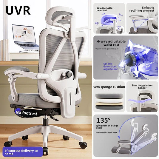 UVR Gaming-Computerstuhl, ergonomisches Design, Sessel, bequemer Mesh-Personenstuhl, Feldverstellbarer Drehstuhl, Bürostuhl