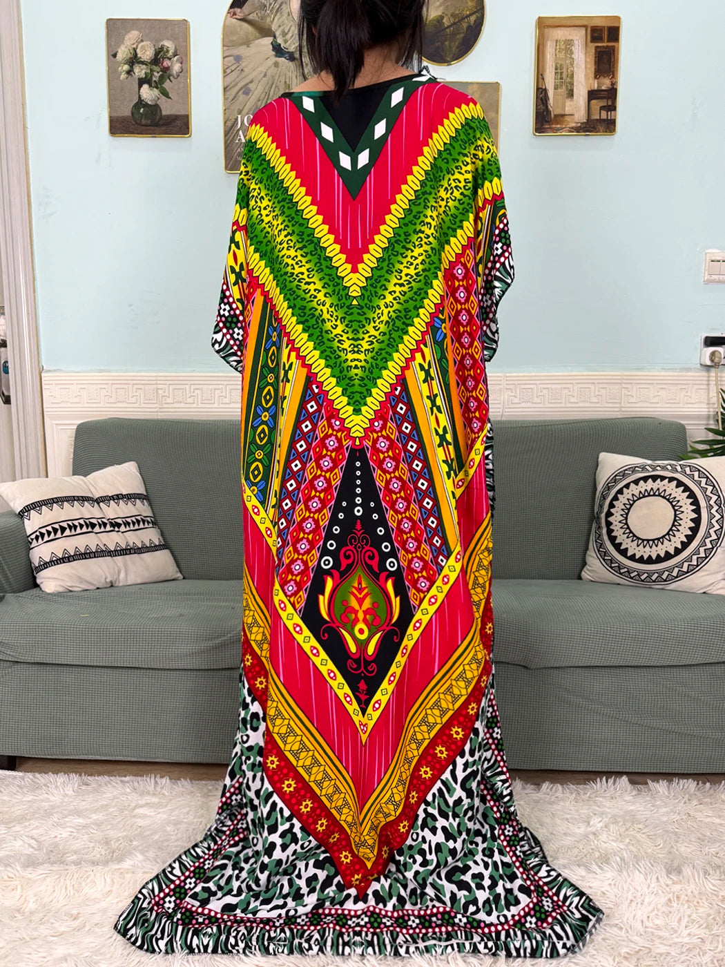 Muslim 2025 New Fashion Sets Abayas For Women Cotton Printed Loose Fit Femme Robe Afircan Islam Dress With 160x80cm Shawl Scarf.