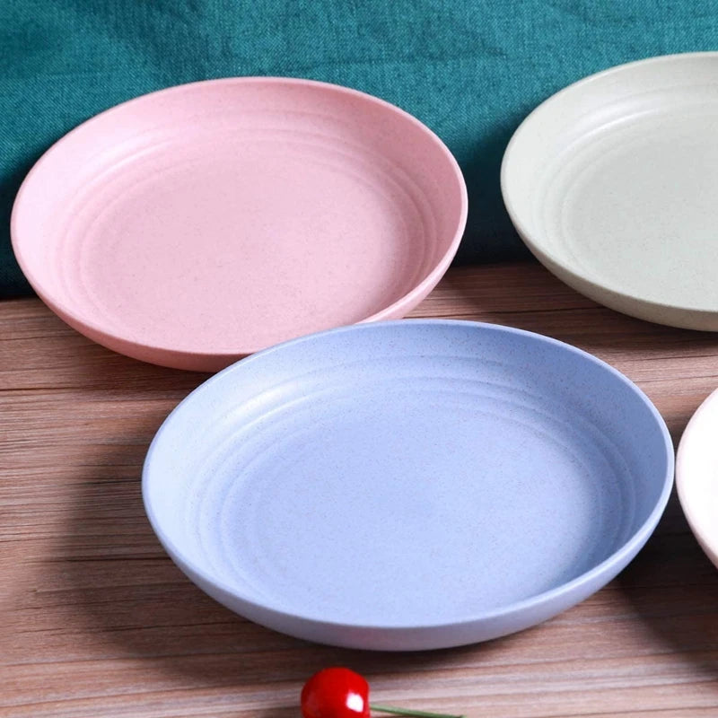 Dinner Plates Wheat Straw Eco Friendly BPA Free Biodegradable Picnic Kids Fruit Snack Plate Bone Dishes Kitchen Accessories.