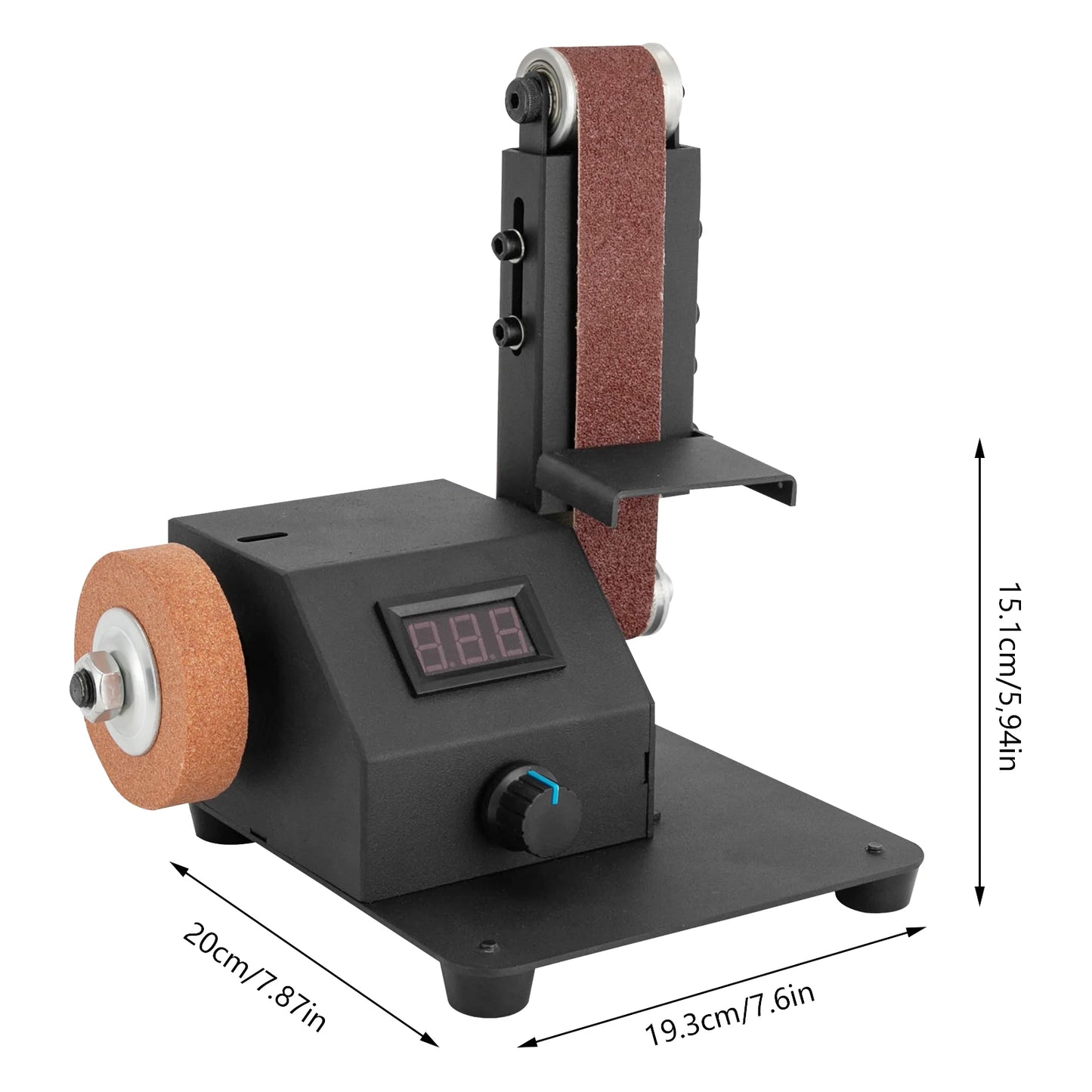 Elektrischer Mini-Bandschleifer zum Selbermachen, 350 W, für die Messerherstellung, Upgrade des Messerschärfs mit 10 Stück Schleifband