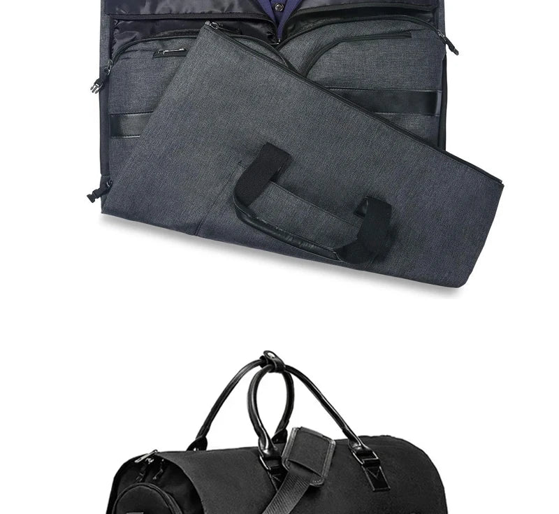 2025 Neue wasserdichte Herren-Wochenendreisearbeit mit großer Kapazität, multifunktionale Handgepäckaufbewahrung, 2-in-1-Anzugtasche.