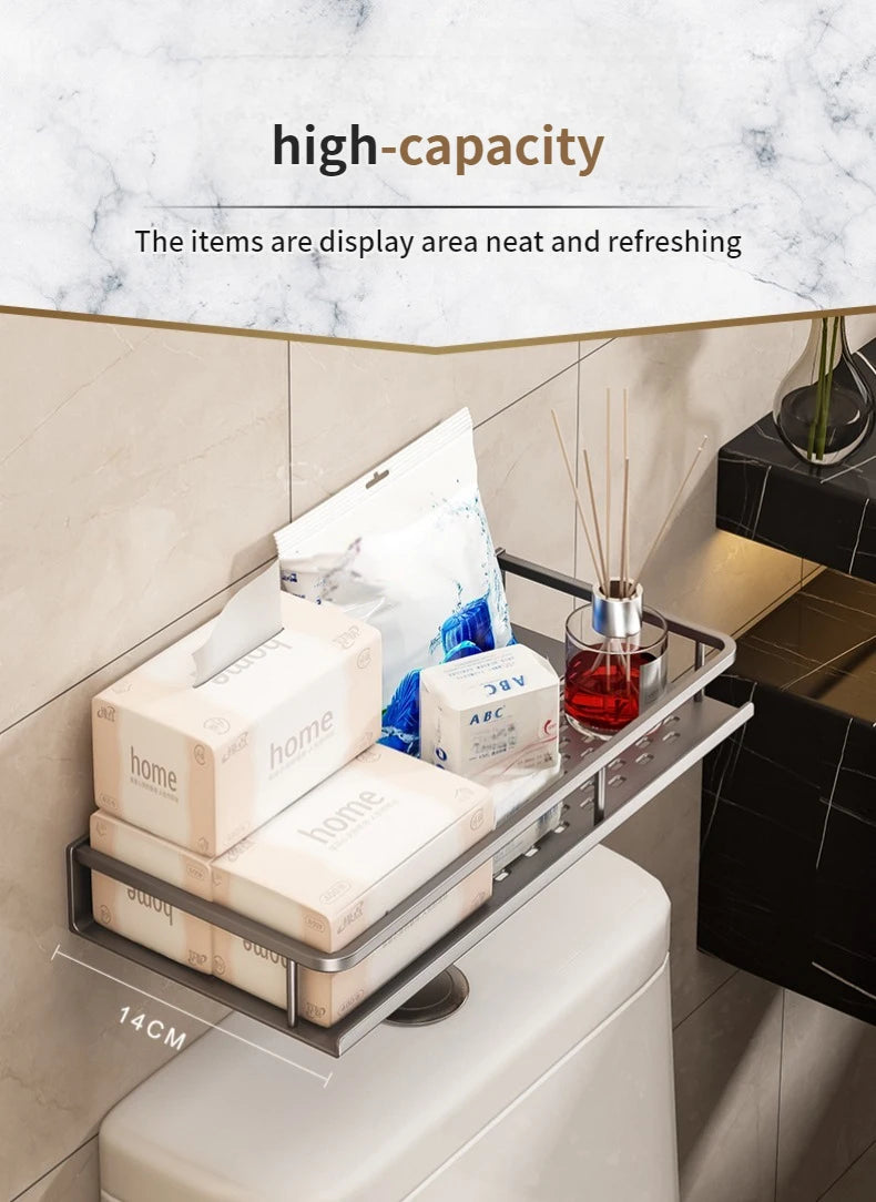 60 cm Breite, verbessertes WC-Aufbewahrungsregal/Badezimmer-Shampoo-Regale, Kleiderbügel, Duschregal, Kleiderbügel, Eckregal