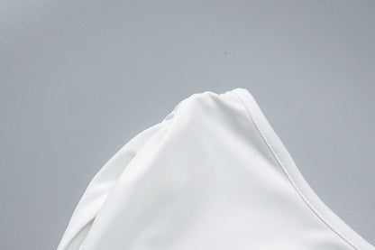 Tossy White Shorts 2 Piece-Set Female See-Through Slim Pleated Fashion Cropped Top And High Waist Shorts Sets Women's Outfits.