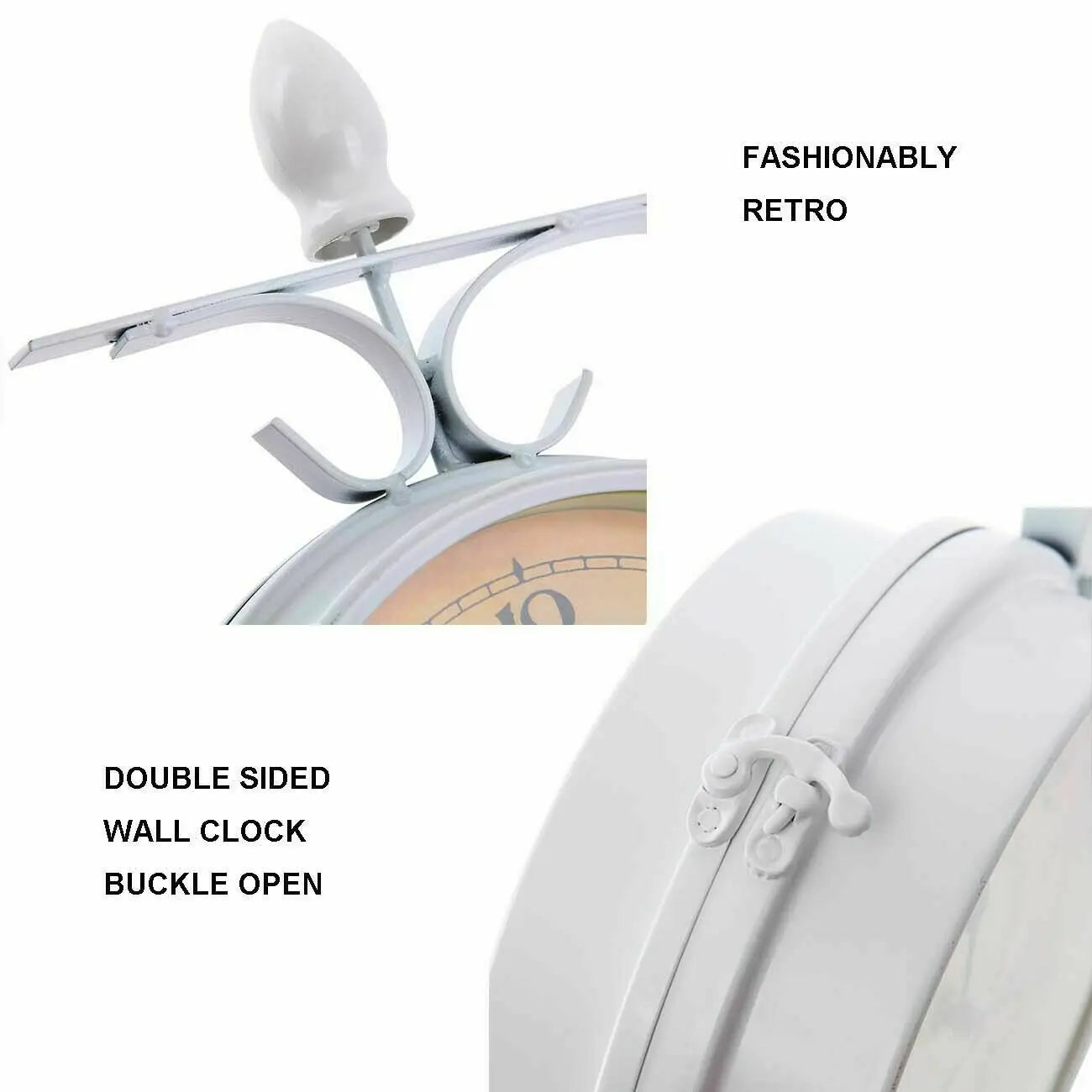 Stationsuhr Doppelseitige Wanduhr Runde Mount Wand Outdoor Garten Dekor Wanduhr Dia 25cm für Weihnachten Home Geschenke