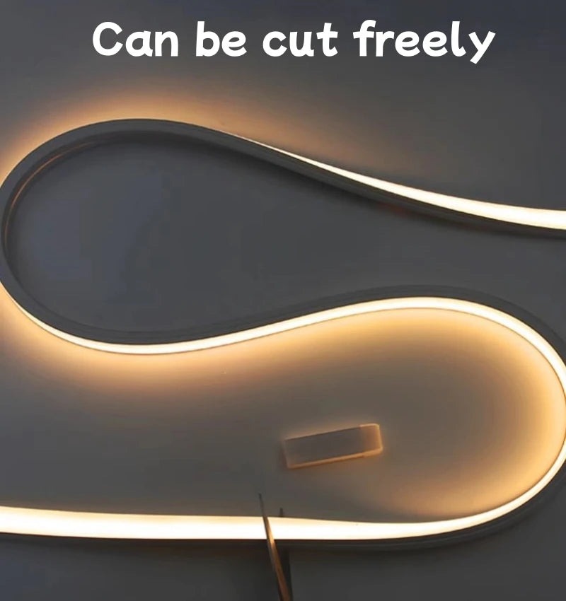 1M-10M Rimless LED Neon Rope Lamp Silicone Tube Diffuser Channel For WS2811 WS2812B Recessed Outdoor Ribbon Flexible Strip Light.