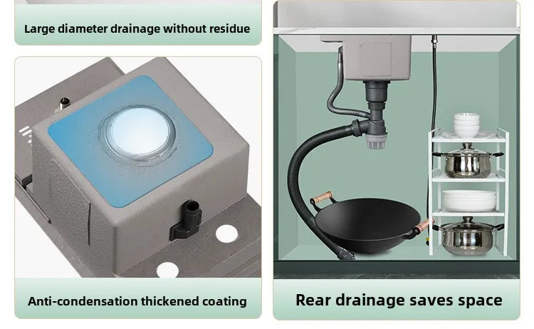 55 cm x 32 cm weißes, verstecktes Küchenspülbecken-Set, zusammenklappbares Wasserhahn-Abflussrohr, einklappbares Unterbauwaschbecken, kleines Waschbecken aus Edelstahl