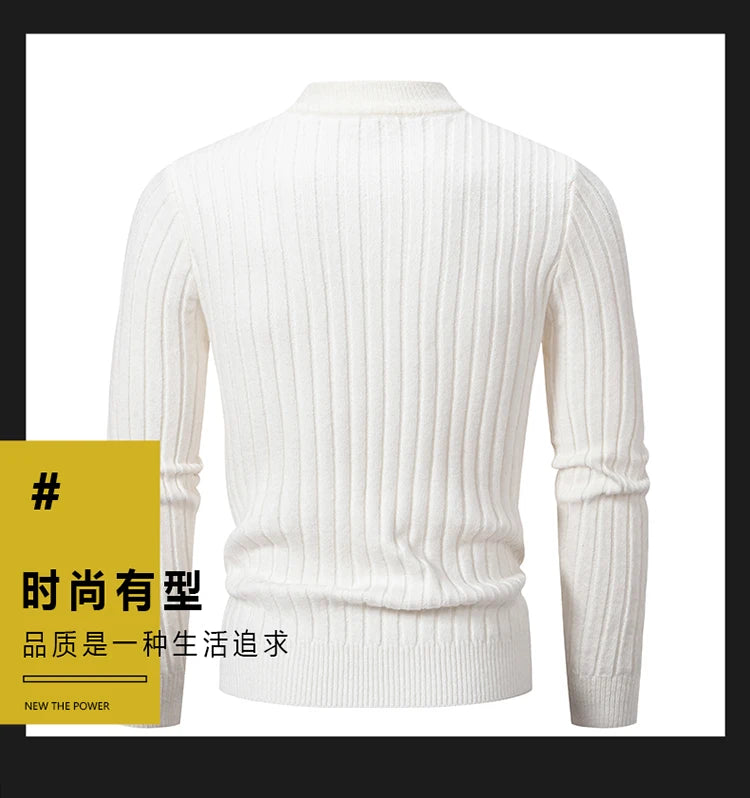 2023 Autumn  and Winter New Sweaters Warm Fit Knitted Sweaters Solid Color Casual Pullover Multiple Styles Sweater Men