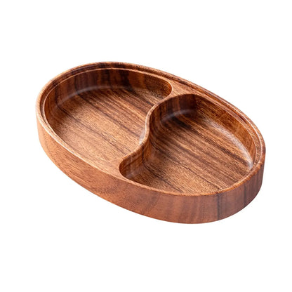 Divided Serving Tray Snack Tray Candy Bowl Fruit Plate Appetizer Platter Wood for Farmhouse Kitchen Nut Bread Dining Room.