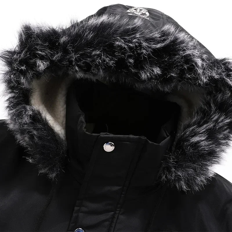 Thick Down & Parka Coat Oversize Plus Velvet Thick 2025 Brand Keep Warm Winter Men's Black Blue Red  Padded Jacket Coat Men.