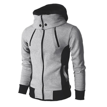 Zipper Men Jackets Autumn Winter Casual Fleece Coats Bomber Jacket Scarf Collar Fashion Hooded Male Outwear Slim Fit Hoody.