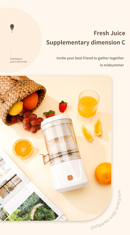 USB Charging Portable Electric Juicer 7.4V Orange Lemon Fruit Blender Household Juice Squeezer Mixer Citrus Juicer for Travel.