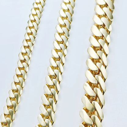 6/8/10/12/15/20mm Monaco Cuban Chain Necklace Hip Hop 14k Gold Plating Cuban Chain Bracelet Hip Hop Jewelry