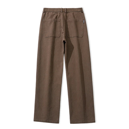 Mens Lyocell Straight Loose Elastic Waist Jeans 2025 Autumn Winter Fashion Brand Comfortable Versatile Pants Plus Size 5XL.