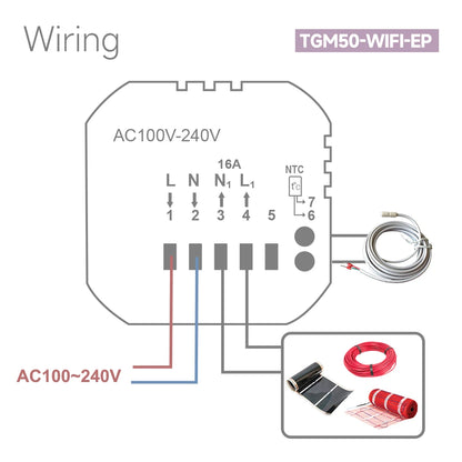 Beok Tuya Wifi Room Thermostat Underfloor Heating System Thermoregulator for Gas Boiler Electric Heating with Alexa Google Home.