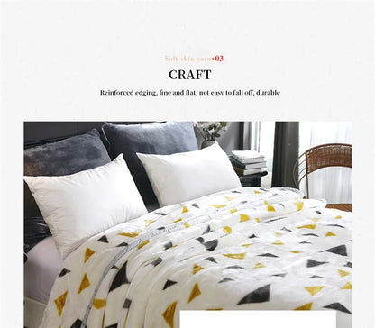 Double Layer Winter Thicken Raschel Plush Weighted Blanket For Bed Warm Heavy Blankets Throw Printed Flowers Fluffy Soft Carpet.