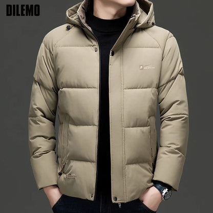 Top Grade Designer New Brand Men Parka Jacket Thick Casual Fashion Hooded Cropped Windbreaker Quilted Bubble Coats  Mens Clothes.