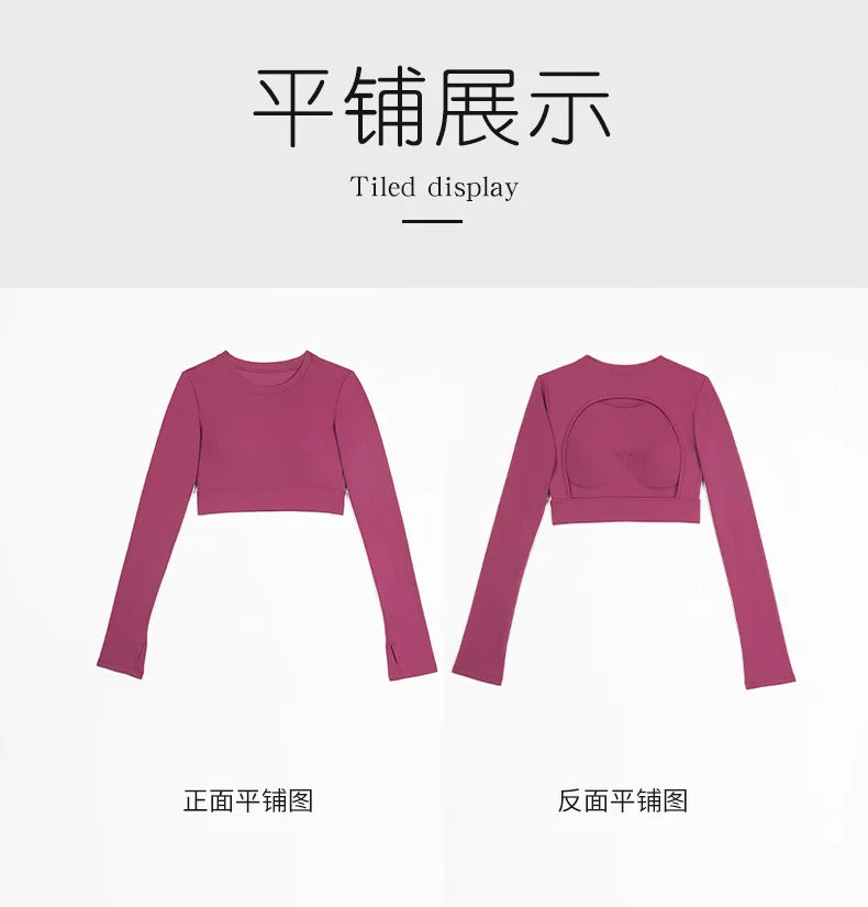 UNI Sports Top Women Long Sleeve Outdoor Running Gym Fitness Wear T-shirt Spring Yoga Shirt Gym Push Up Workout Top.