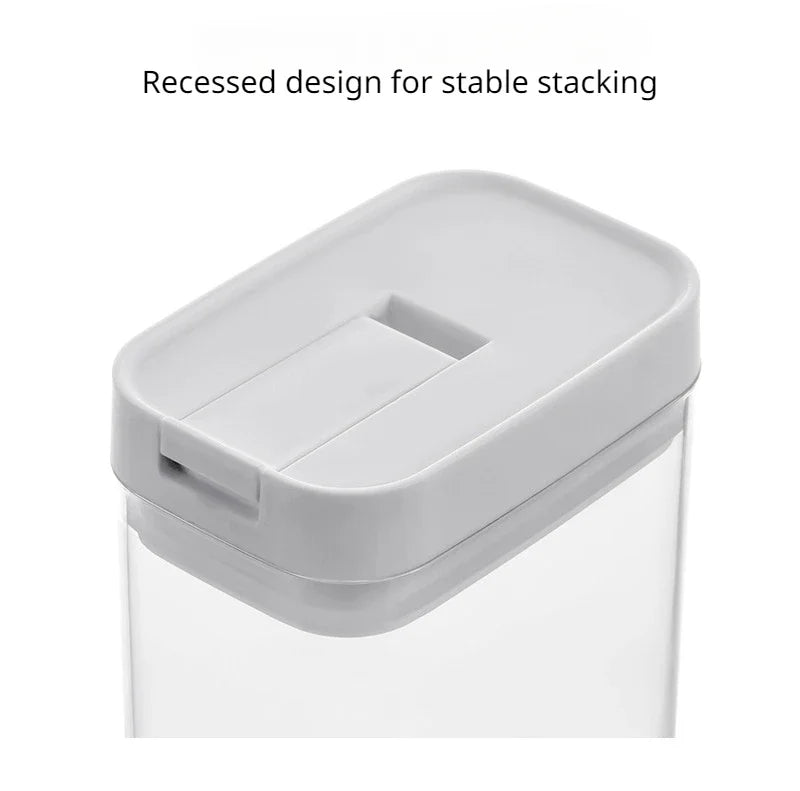 Moisture-Proof Sealed Tank Square Transparent Grain Storage Jar Dried Fruit Snack Box Cans Kitchen Plastic Container Organizer.