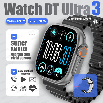DT Ultra 3 Smartwatch Amoled Screen 4GB MP3 MP4 Player Bluetooth Network Sharing APP Store ChatGPT Smart AI Watch Men Sportwatch