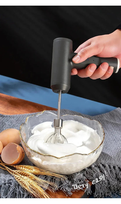 portable Rechargeable Electric Egg Beater With Stand Bracket 3 Speeds Adjustable Hand Whisk Drink Mixer Milk Frother for Coffee.