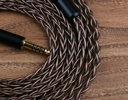 OPENHEART Kingwood 8 Core Litz OCC Headphone Cable 1 to 2 jack dual 3.5/2.5/4.4mm/XLR Pure copper Balanced Replacement Cable.