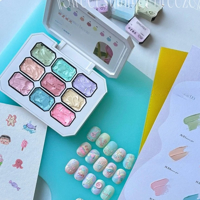 Nail Art UV Oil Paintting Gel for Nails DIY Carve Patterns 3D UV Texture Gel Carving Flowers Accessories for Manicure Tools.