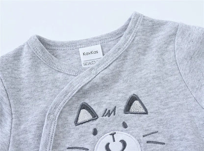 Herbst Langarm Baby Stram pler 100% Baumwolle einteilig Neugeborene Kleidung cool Bär Design 0-12m Kostüm