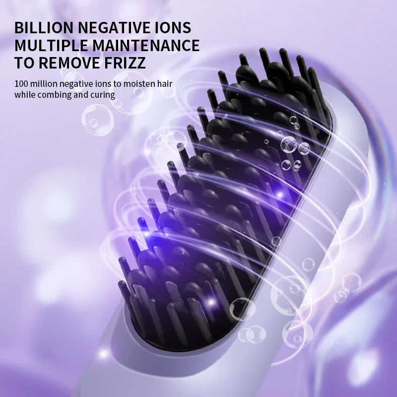 Electric Heating Straight Hair Comb LCD Screen USB Wireless Portable Negative Ion Styling Tool Rechargeable Straightening Brush.