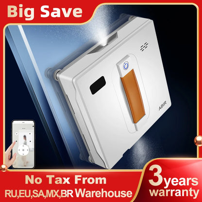 ABIR WD8 Robot Window Vacuum Cleaner,Dual Water Spray,Laser Sensor,Smart Home Glass Wall Wet Dry Cleaning ,APP&Remote Control.