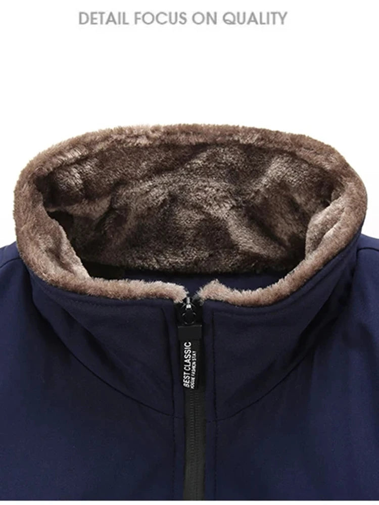 2024 New Men's Padded Cotton Clothing Fashion Casual Solid Color Windproof Lapel Long-Sleeved Jacket Street Beat Men's.