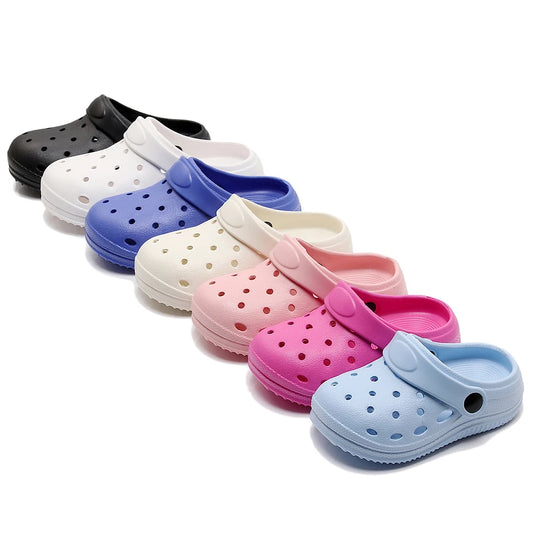 Kids Sandals Hole Children's Shoes Slippers Soft Anti-Skid Simple DIY Design Hole Baby Shoes Sandy Beach For Boys Girls.