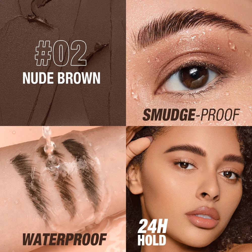 O.TWO.O Eyebrow Pomade Brow Gel Wax 2 IN 1 Waterproof Long Lasting Creamy Texture Eye Brow Tint Enhancers Cosmetics Makeup.